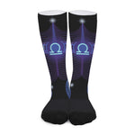 Dark Libra Zodiac Sign Print Long Socks