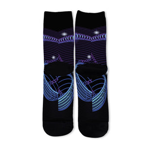 Dark Libra Zodiac Sign Print Long Socks