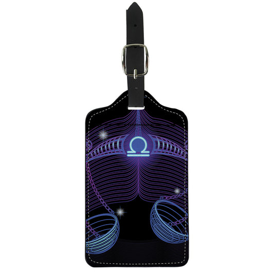 Dark Libra Zodiac Sign Print Luggage Tag