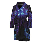 Dark Libra Zodiac Sign Print Men's Bathrobe