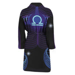 Dark Libra Zodiac Sign Print Men's Bathrobe