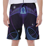 Dark Libra Zodiac Sign Print Men's Beach Shorts