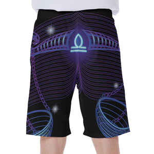 Dark Libra Zodiac Sign Print Men's Beach Shorts