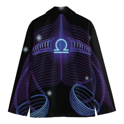 Dark Libra Zodiac Sign Print Men's Blazer