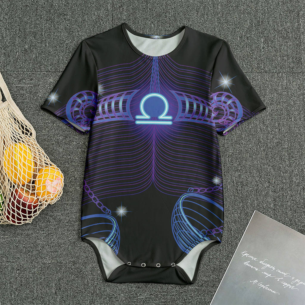 Dark Libra Zodiac Sign Print Men's Bodysuit