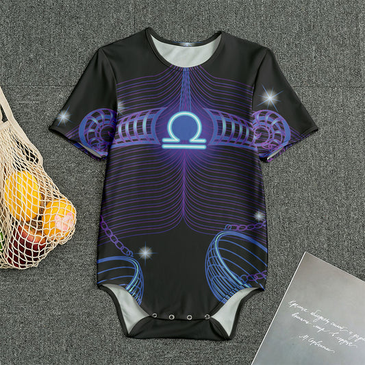 Dark Libra Zodiac Sign Print Men's Bodysuit