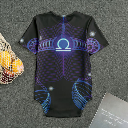 Dark Libra Zodiac Sign Print Men's Bodysuit