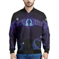 Dark Libra Zodiac Sign Print Men's Bomber Jacket