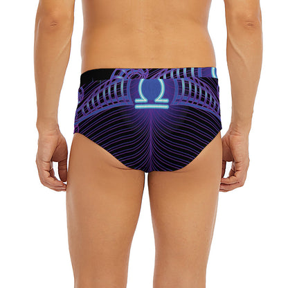 Dark Libra Zodiac Sign Print Men's Briefs