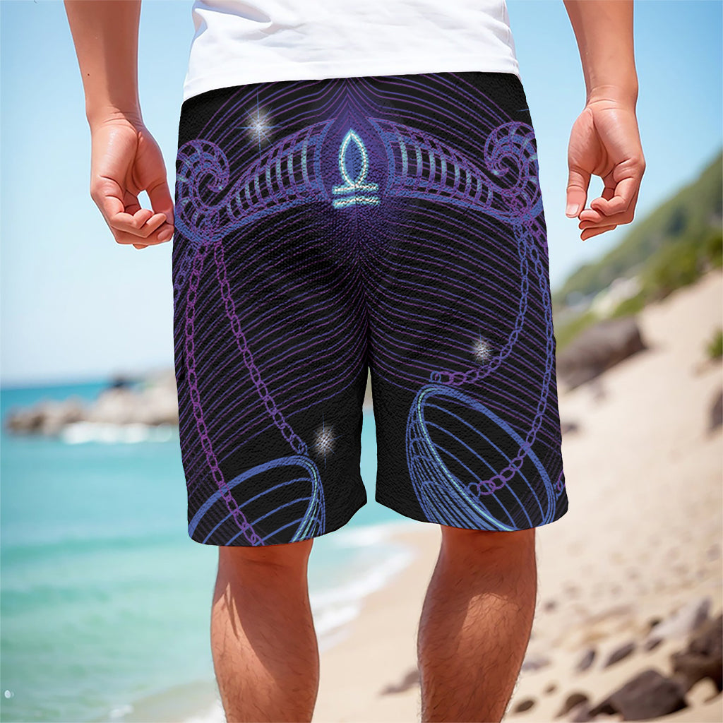 Dark Libra Zodiac Sign Print Men's Cargo Shorts