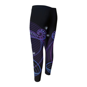 Dark Libra Zodiac Sign Print Men's Compression Pants