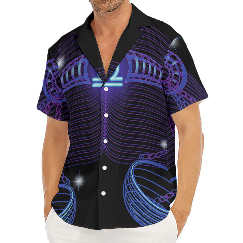 Dark Libra Zodiac Sign Print Men's Deep V-Neck Shirt