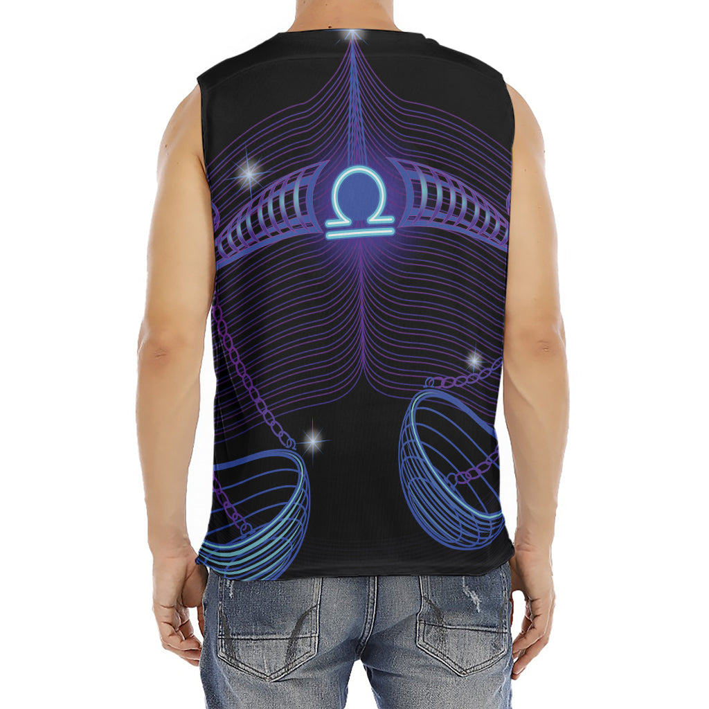 Dark Libra Zodiac Sign Print Men's Fitness Tank Top