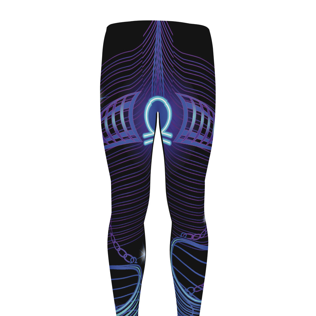 Dark Libra Zodiac Sign Print Men's leggings