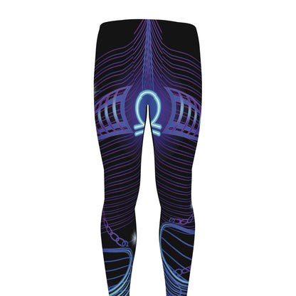 Dark Libra Zodiac Sign Print Men's leggings