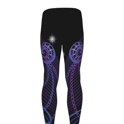 Dark Libra Zodiac Sign Print Men's leggings