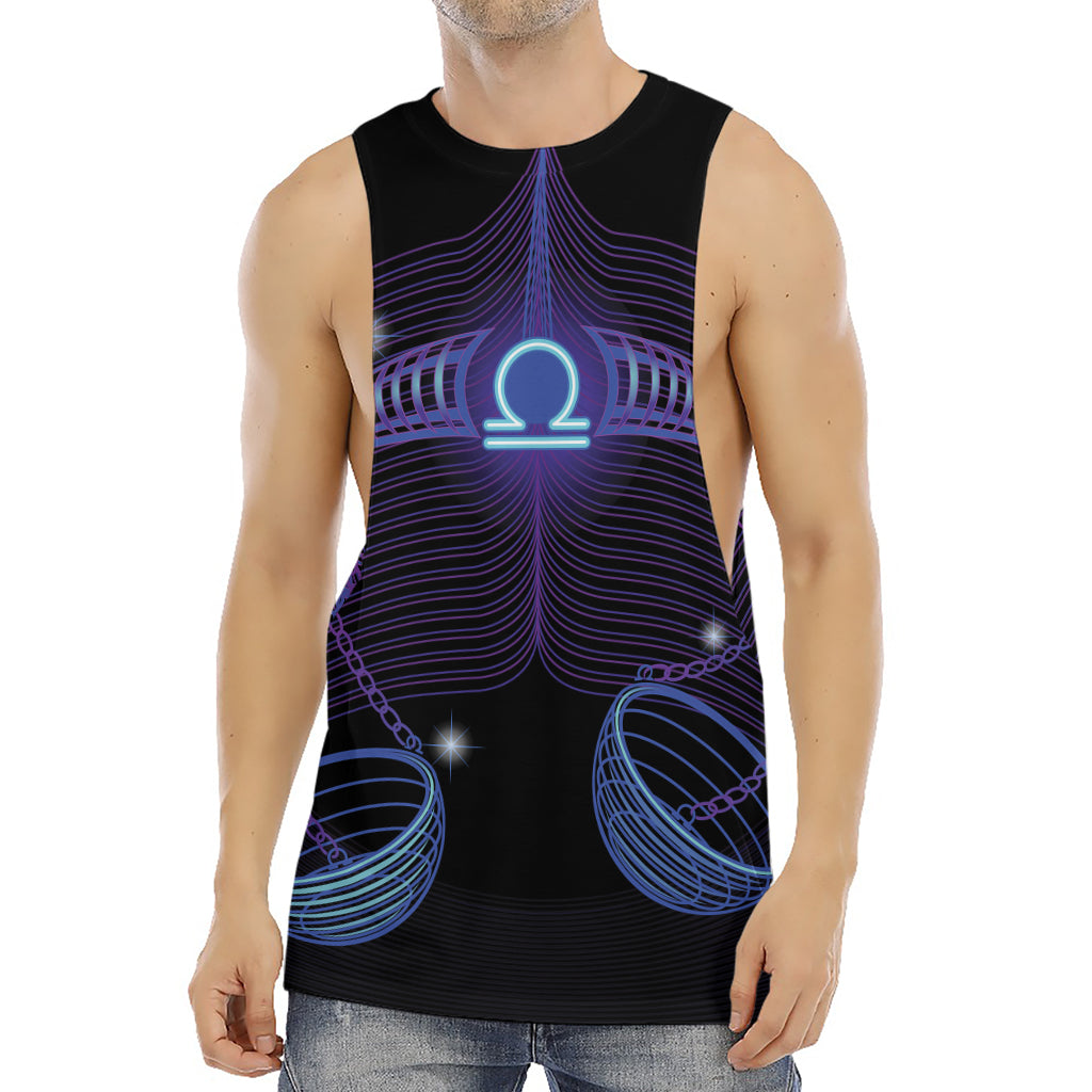 Dark Libra Zodiac Sign Print Men's Muscle Tank Top