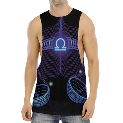 Dark Libra Zodiac Sign Print Men's Muscle Tank Top
