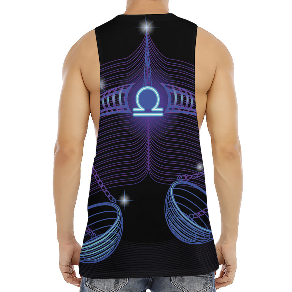 Dark Libra Zodiac Sign Print Men's Muscle Tank Top