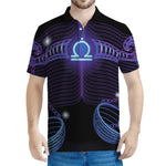 Dark Libra Zodiac Sign Print Men's Polo Shirt