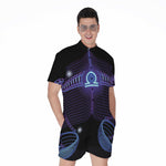 Dark Libra Zodiac Sign Print Men's Rompers