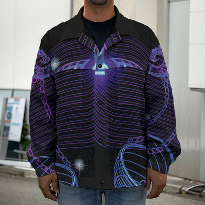 Dark Libra Zodiac Sign Print Men's Shirt Jacket