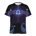Dark Libra Zodiac Sign Print Men's Athletic T-Shirt