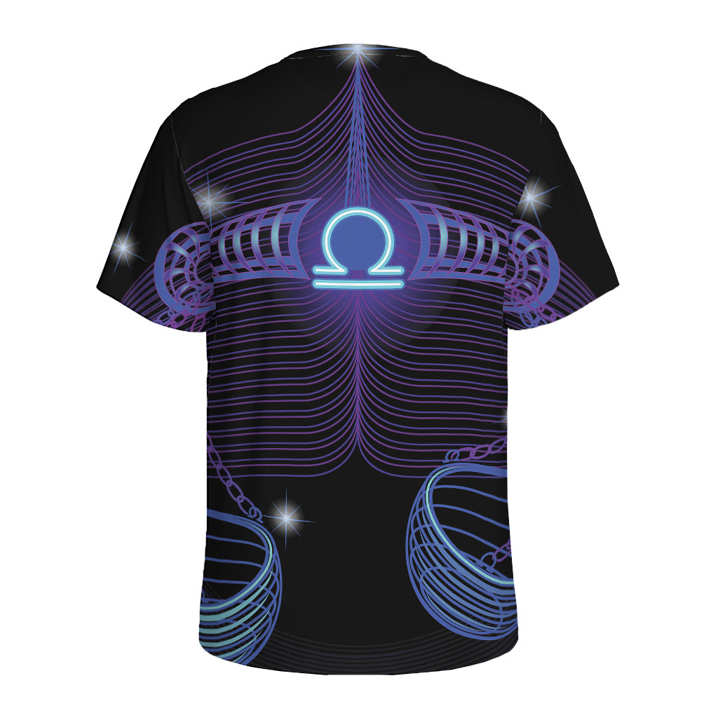 Dark Libra Zodiac Sign Print Men's Sports T-Shirt