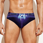 Dark Libra Zodiac Sign Print Men's Swim Briefs