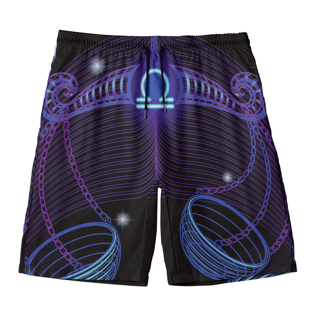 Dark Libra Zodiac Sign Print Men's Swim Trunks