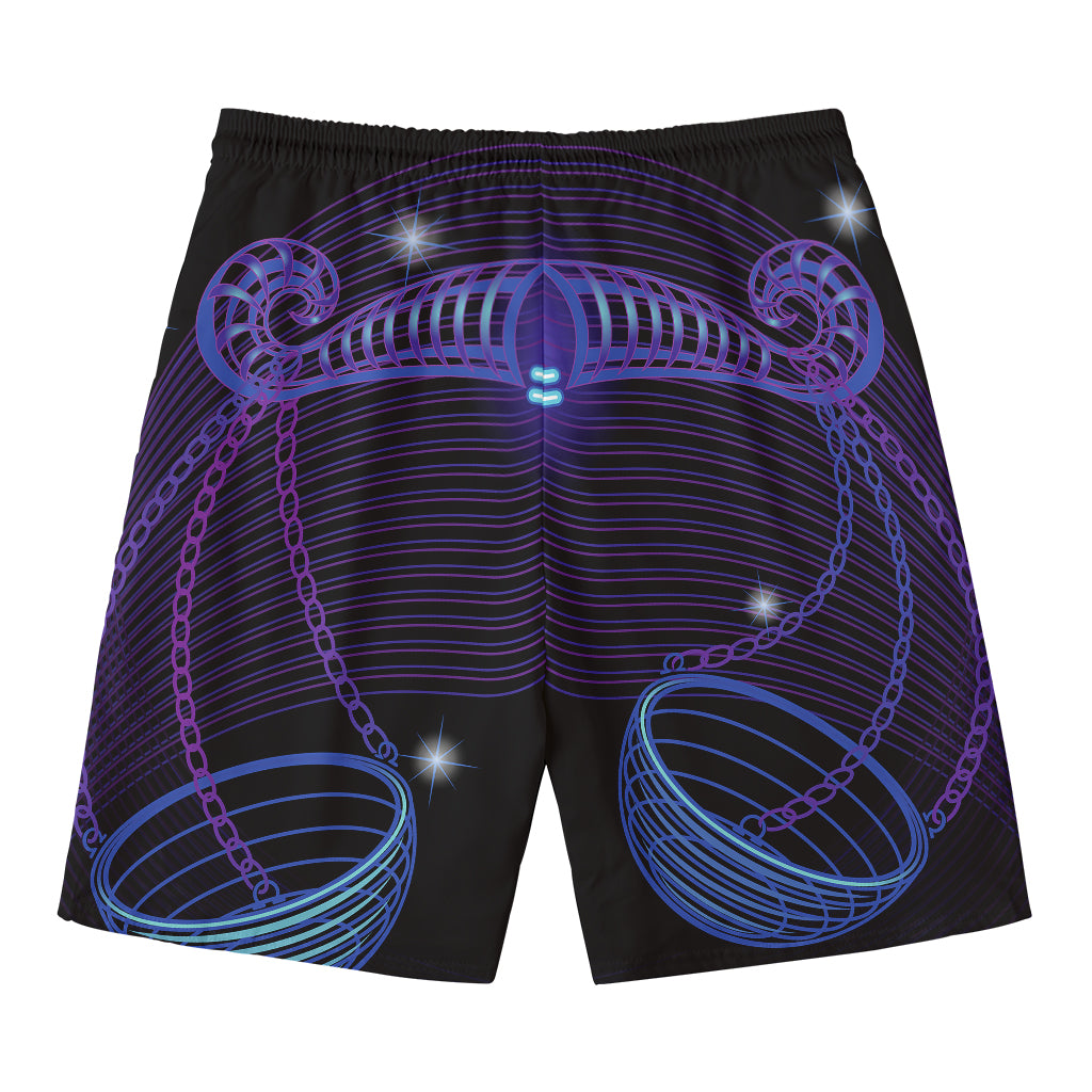 Dark Libra Zodiac Sign Print Men's Swim Trunks