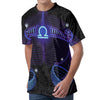 Dark Libra Zodiac Sign Print Men's Velvet T-Shirt