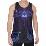 Dark Libra Zodiac Sign Print Men's Velvet Tank Top