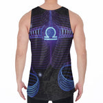 Dark Libra Zodiac Sign Print Men's Velvet Tank Top