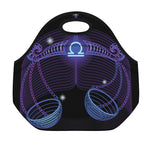Dark Libra Zodiac Sign Print Neoprene Lunch Bag