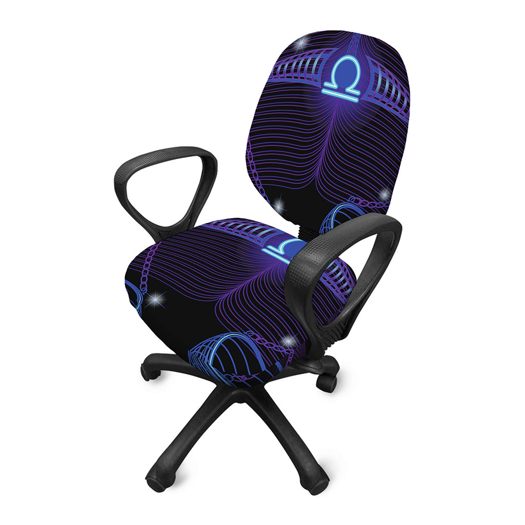 Dark Libra Zodiac Sign Print Office Chair Cover