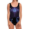 Dark Libra Zodiac Sign Print One Piece Swimsuit