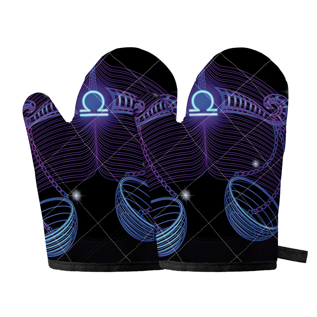 Dark Libra Zodiac Sign Print Oven Mitts