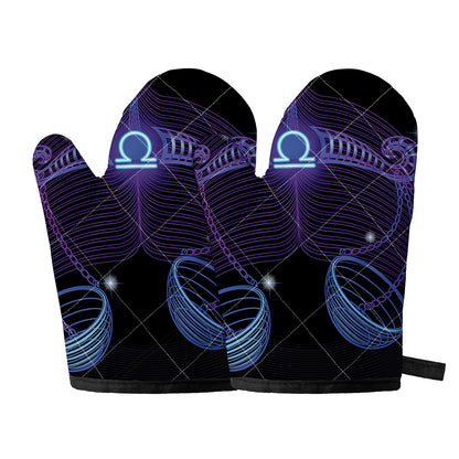 Dark Libra Zodiac Sign Print Oven Mitts