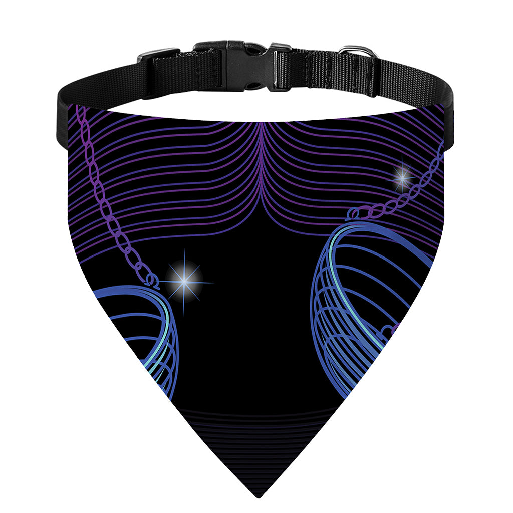 Dark Libra Zodiac Sign Print Over The Collar Dog Bandana