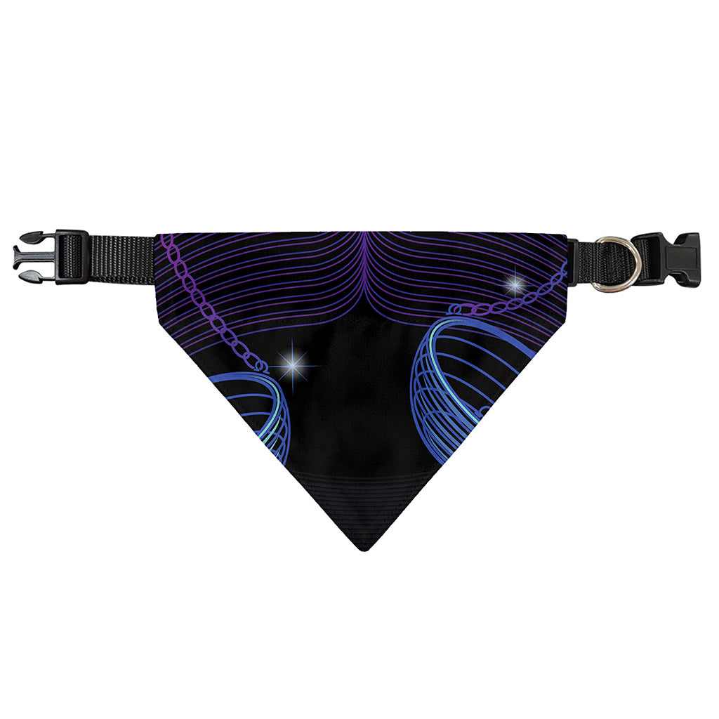 Dark Libra Zodiac Sign Print Over The Collar Dog Bandana