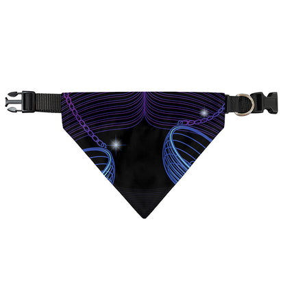 Dark Libra Zodiac Sign Print Over The Collar Dog Bandana