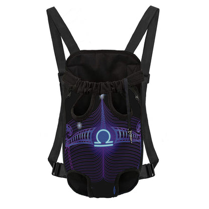 Dark Libra Zodiac Sign Print Pet Carrier Backpack
