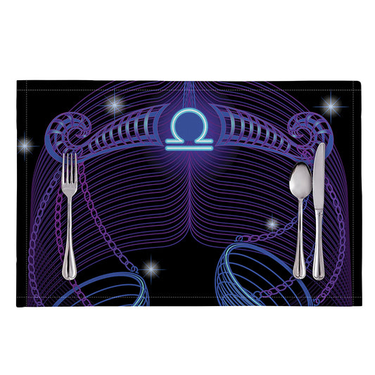 Dark Libra Zodiac Sign Print Placemat