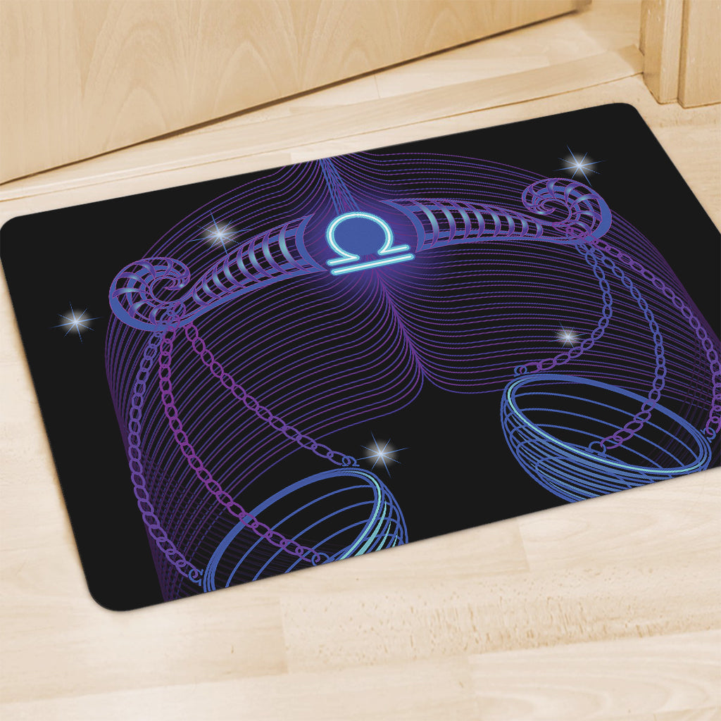 Dark Libra Zodiac Sign Print Polyester Doormat