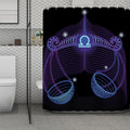 Dark Libra Zodiac Sign Print Polyester Shower Curtain