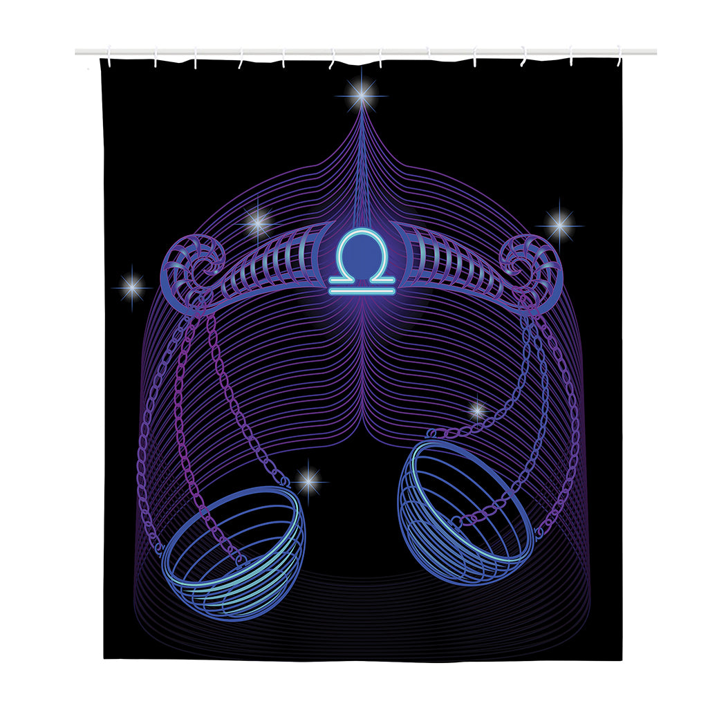 Dark Libra Zodiac Sign Print Polyester Shower Curtain