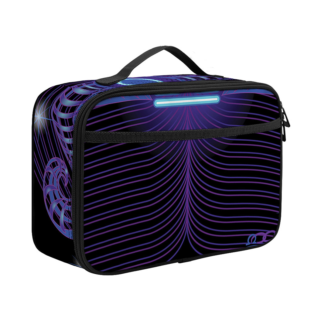 Dark Libra Zodiac Sign Print Portable Lunch Bag