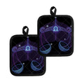 Dark Libra Zodiac Sign Print Pot Holders