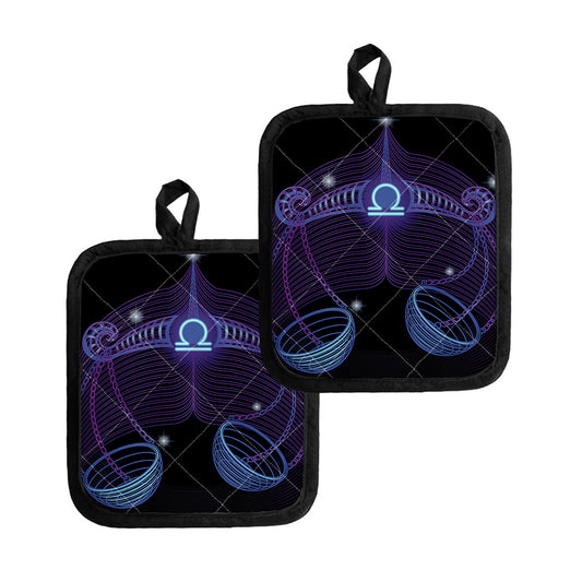 Dark Libra Zodiac Sign Print Pot Holders